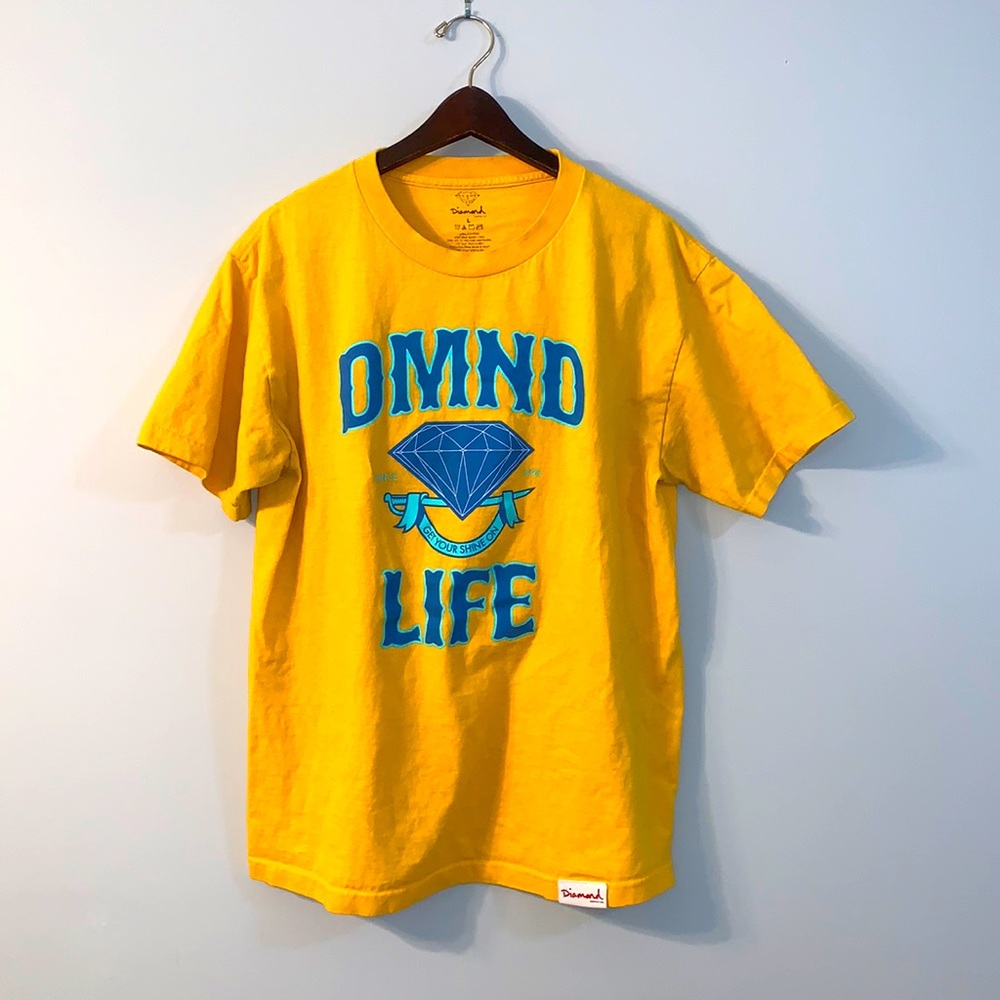 Diamond Supply Company DMND Life Graphic Tee Mens Gold Yellow T-Shirt
